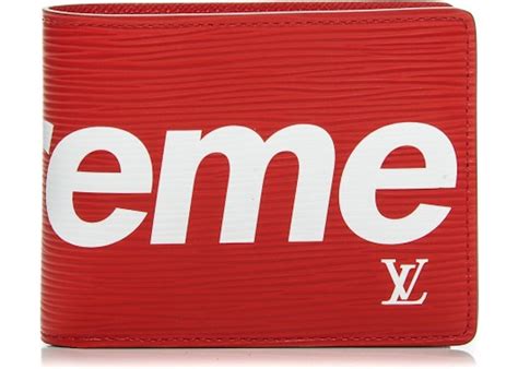 supreme x lv portafoglio|Louis Vuitton x Supreme Slender Wallet Epi Red .